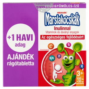 Walmark Marslakócskák Inulinnal rágótabletta erdeigyümölcs ízű 100 db + 30 db kép