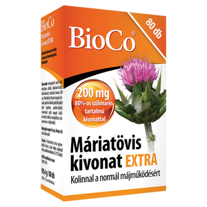 BioCo Máriatövis kivonat Extra étrend-kiegészítő filmtabletta 80 db kép