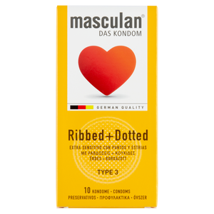 Masculan 3 Ribbed+Dotted óvszer 10 db kép
