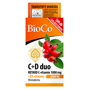 BioCo C+D duo Retard C-vitamin 1000 mg + D3-vitamin 2000 NE filmtabletta 100 db kép