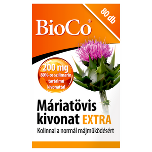 BioCo Máriatövis kivonat Extra étrend-kiegészítő filmtabletta 80 db kép