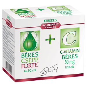 Béres Csepp Forte belsőleges oldatos cseppek +C-vitamin 4x30ml+120 db kép