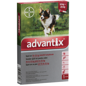 Advantix spot-on cseppek kutyának 10-25 kg 1x2,5ml kép