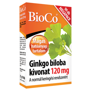 BioCo Ginkgo biloba kivonat 120 mg Megapack tabletta 90 db kép