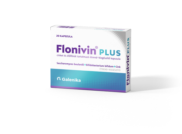 Flonivin PLUS cinket és élőflórát tartalmazó étrend-kiegészítő kapszula 20 db - Kép