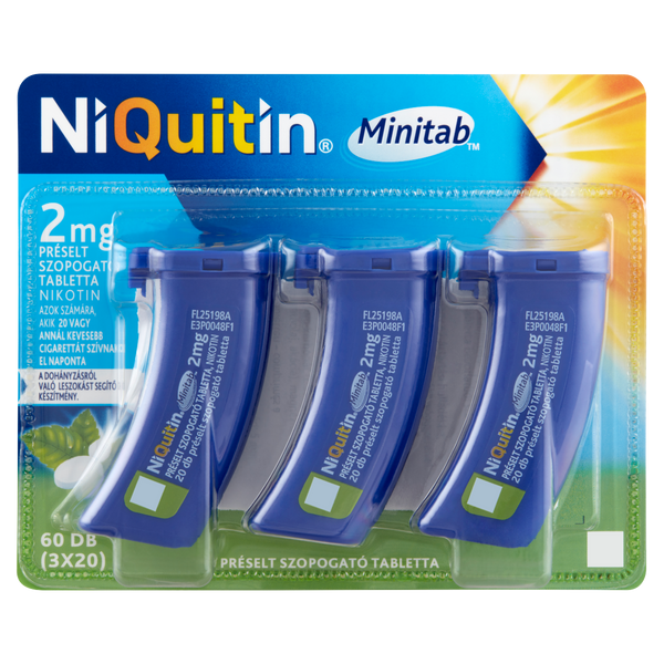 NiQuitin Minitab 2 mg préselt szopogató tabletta 3x20 db - Kép 2
