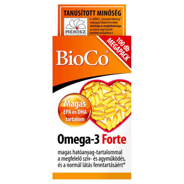 BioCo Omega-3 Forte lágyzselatin étrend-kiegészítő kapszula 100 db - Kép 1