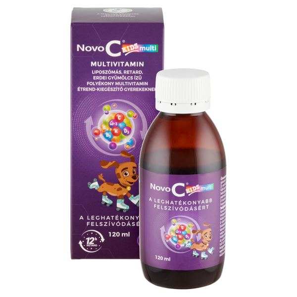 Novo C Kids Multivitamin liposzómás folyadék erdei gyümölcsös ízben 120ml - Kép 1