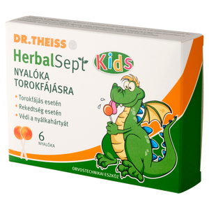 Dr.Theiss HerbalSept Kids nyalóka torokfájásra 6 db kép