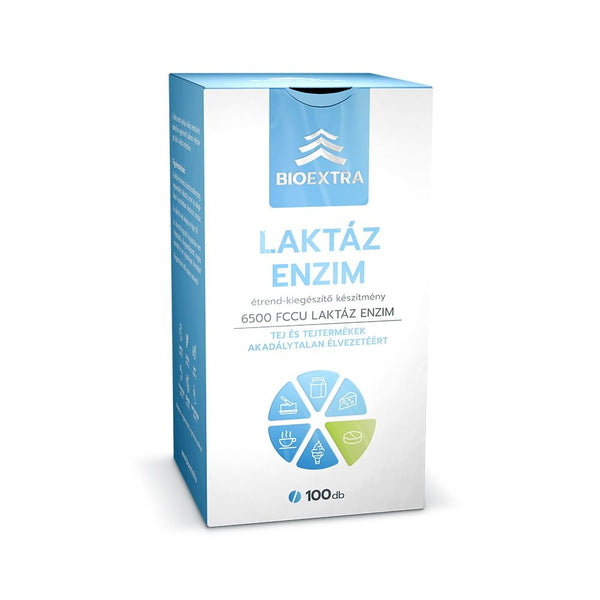 Bioextra Laktáz enzim 6500FCCU epres rágótabletta 100 db - Kép