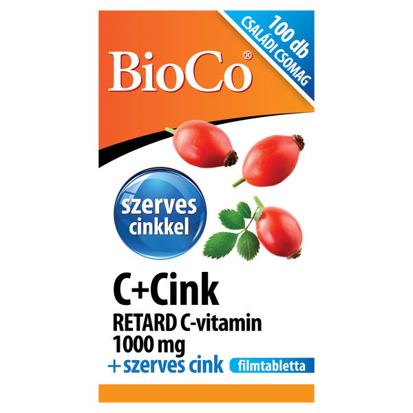 BioCo C+Cink Retard C-vitamin 1000 mg + szerves cink filmtabletta 100 db - Kép 2