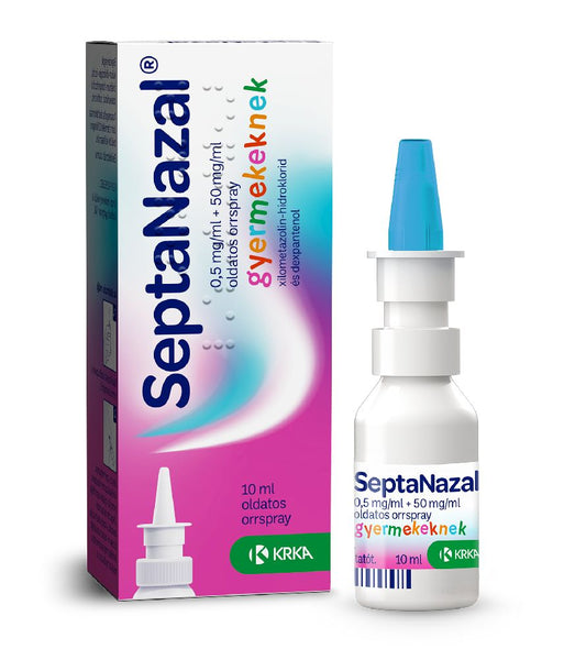Septanazal 0,5mg/1ml+50mg/1ml oldatos orrspray gyermekeknek 10ml - Kép