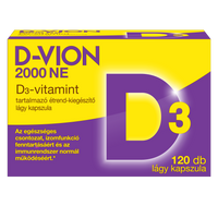 D-Vion 2000 NE D3-vitamint tartalmazó étrend-kiegészítő lágy kapszula 120 db - Kép