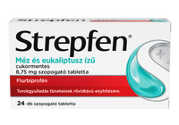 Strepfen méz és eukaliptusz ízű cukormentes 8,75 mg szopogató tabletta 24 db - Kép
