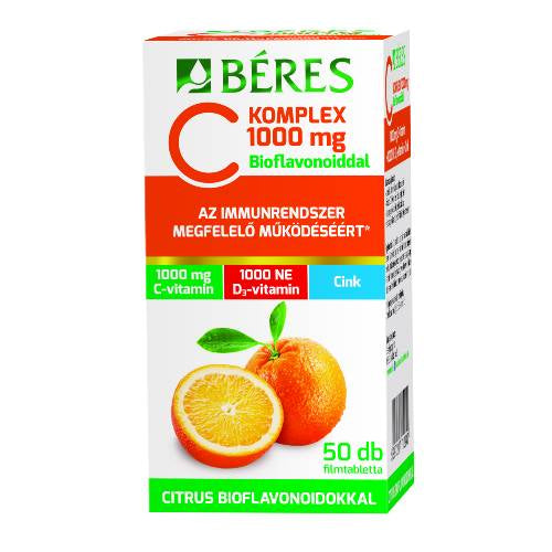 Béres C KOMPLEX 1000 mg C+D3 Vitamin + Cink filmtabletta 50 db - Kép