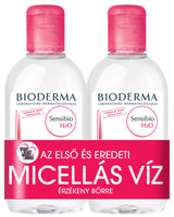 BIODERMA Sensibio H2O arc és sminklemosó micellás víz Duo 2x250ml - Kép