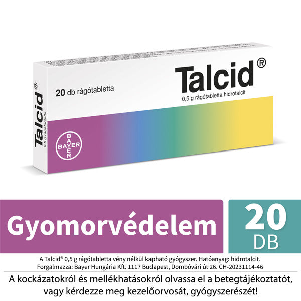 Talcid rágótabletta gyomorsav semlegesítésre 20 db - Kép 1