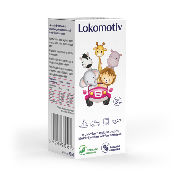 Lokomotiv B-vitaminokat, kamillát és gyömbért tartalmazó étrend-kiegészítő csepp 30ml - Kép 1