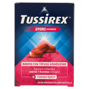 Tussirex pasztilla köhögés ellen 20 db kép