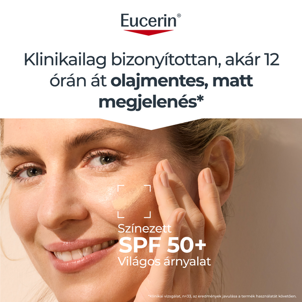 Eucerin Sun Oil Control színezett napozó gél-krém arcra light SPF50+ 50ml - Kép 9