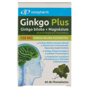 Innopharm Ginkgo Plus Ginkgo Biloba + Magnézium 120mg filmtabletta 60 db kép