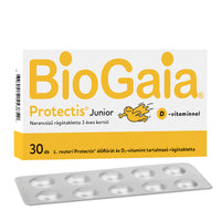 BioGaia Protectis Junior + D-vitamin narancsízű rágótabletta 30 db - Kép