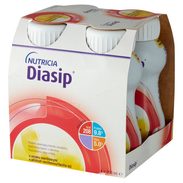 Nutricia Diasip vanília ízű speciális gyógyászati célra szánt élelmiszer 4x200ml - Kép 2