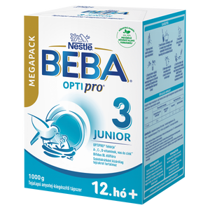 BEBA OPTIpro 3 Junior tejalapú anyatej-kiegészítő tápszer Mega Pack 12 hónapos kortól 1000g kép