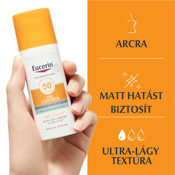 Eucerin Sun Oil Control napozó gél-krém arcra SPF50+ 50ml - Kép 5