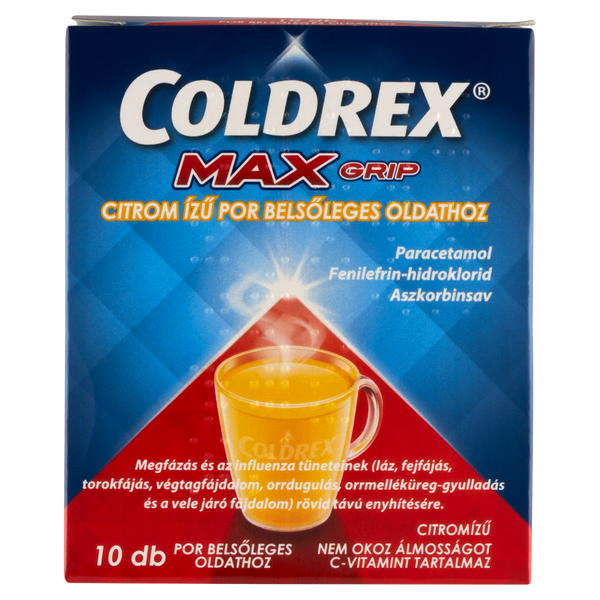 Coldrex MaxGrip citrom ízű por belsőleges oldathoz 10 db - Kép 2