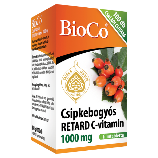 BioCo Csipkebogyós Retard C-vitamin 1000 mg filmtabletta 100 db - Kép 4