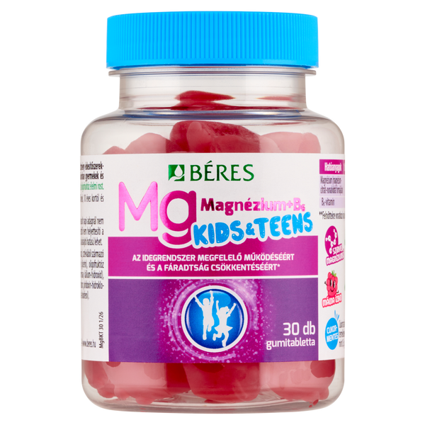 Béres Magnézium B6 gumitabletta Kids/Teens málna 30 db - Kép 2