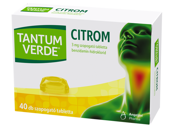 Tantum Verde citrom 3 mg szopogató tabletta 40 db - Kép