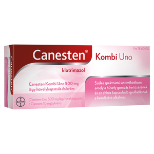 Canesten Kombi Uno 500 mg lágy hüvelykapszula és krém 1 db kép