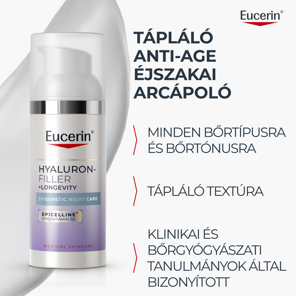 Eucerin Hyaluron-Filler + Longevity Epigenetic Éjszakai arcápoló 50ml - Kép 6