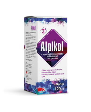 Alpikol gyógynövény szirup cinkkel, málna ízben 120ml kép