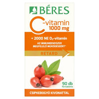Béres C-vitamin 1000 mg RETARD filmtabletta csipkebogyó kivonattal + 2000 NE D3-vitamin 90 db - Kép