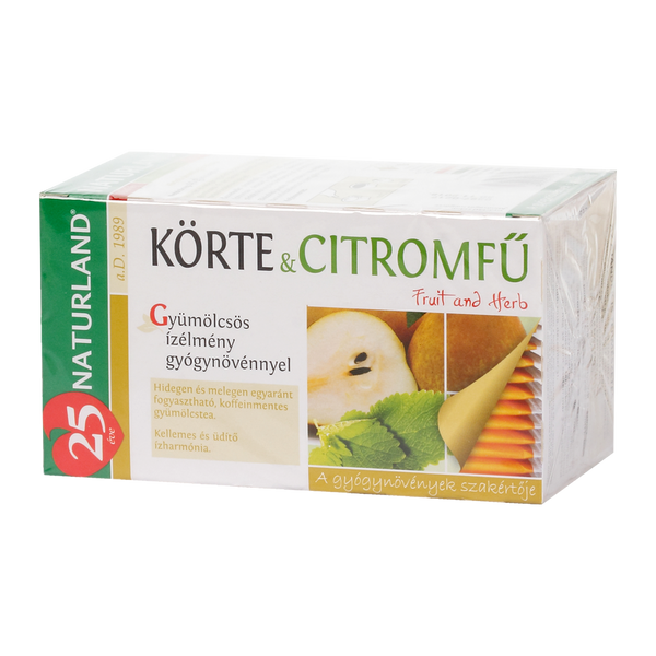 NATURLAND Gyümölcstea körte citromfű 20x2g - Kép