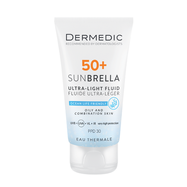 DERMEDIC SUNBRELLA Fényvédő FLUID SPF 50+ zsíros és kombinált bőrre ULTRA-LIGHT 40ml - Kép