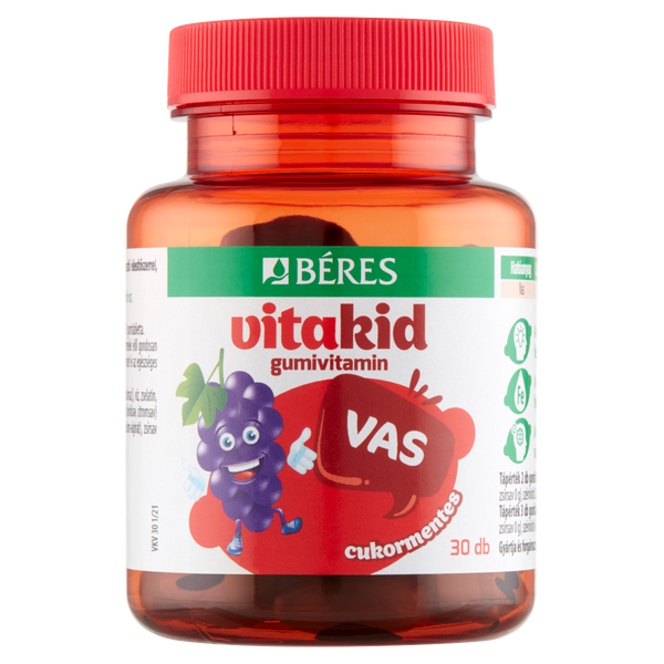 Béres VitaKid Vas gumivitamin gumitabletta szőlő 30 db - Kép 7