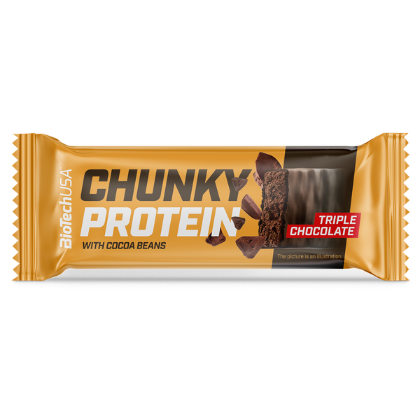 BioTechUsa Chunky Protein Triple Chocolate fehérjeszelet 50g - Kép
