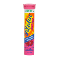 Béres Vitalin Junior multivitamin kalciummal málnaízű pezsgőtabletta 20 db - Kép
