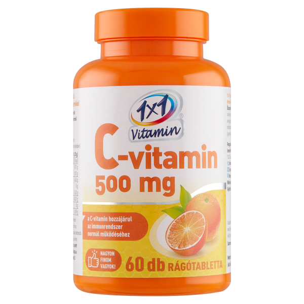 VitaPlus 1x1 Vitaday C-vitamin 500 mg rágótabletta narancs ízű 60 db - Kép