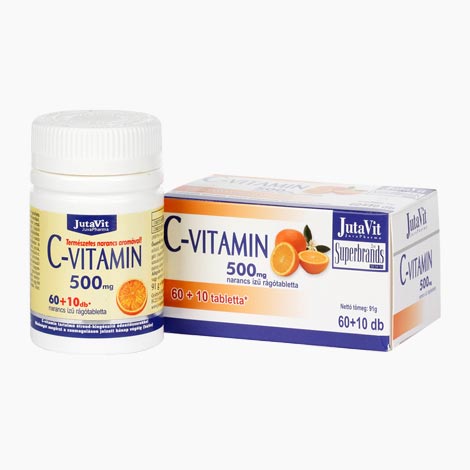JutaVit C-vitamin 500 mg rágótabletta narancs ízű 60 db+10 db - Kép 2