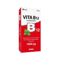 Vitablans Vita B12 1000 mcg tabletta fodormenta ízű 30 db - Kép