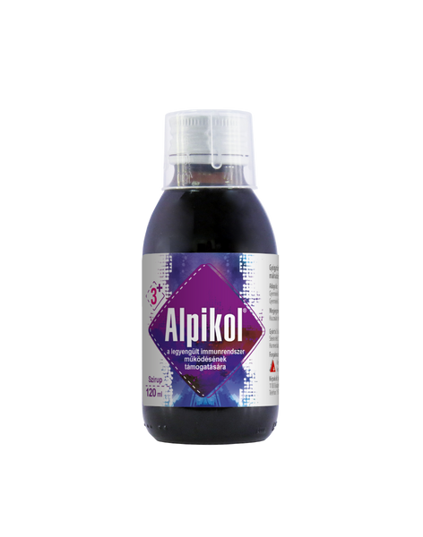 Alpikol gyógynövény szirup cinkkel, málna ízben 120ml - Kép 3