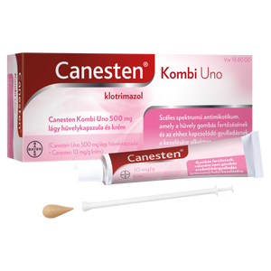 Canesten Kombi Uno 500 mg lágy hüvelykapszula és krém 1 db kép