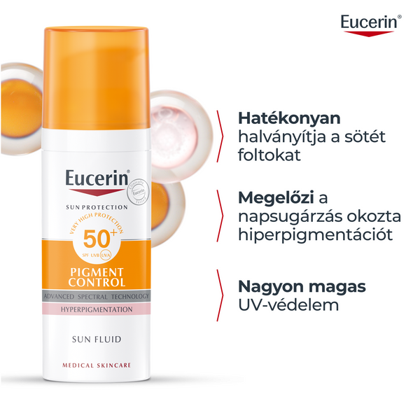 Eucerin Sun Pigment Control napozó fluid arcra SPF50+ 50ml - Kép 9