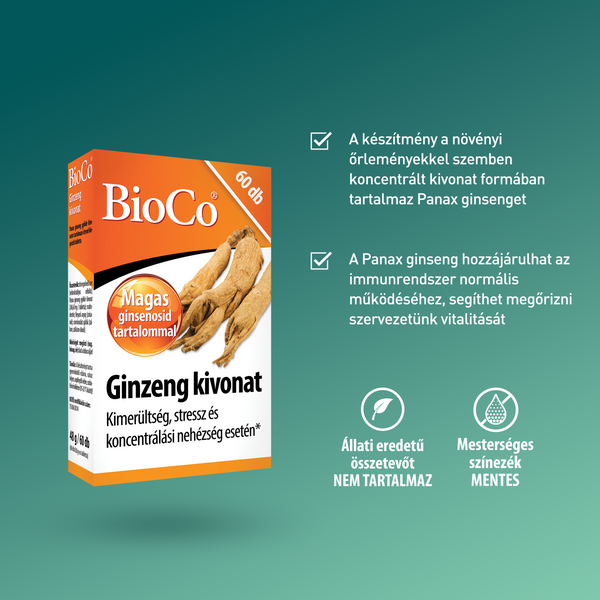 BioCo Ginzeng kivonat tabletta 60 db - Kép 3