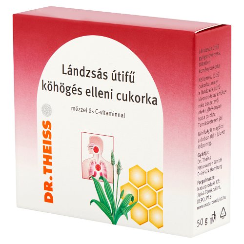 Dr.Theiss Lándzsás útifű köhögés elleni cukorka mézzel és C-vtaminnal 50g - Kép 3